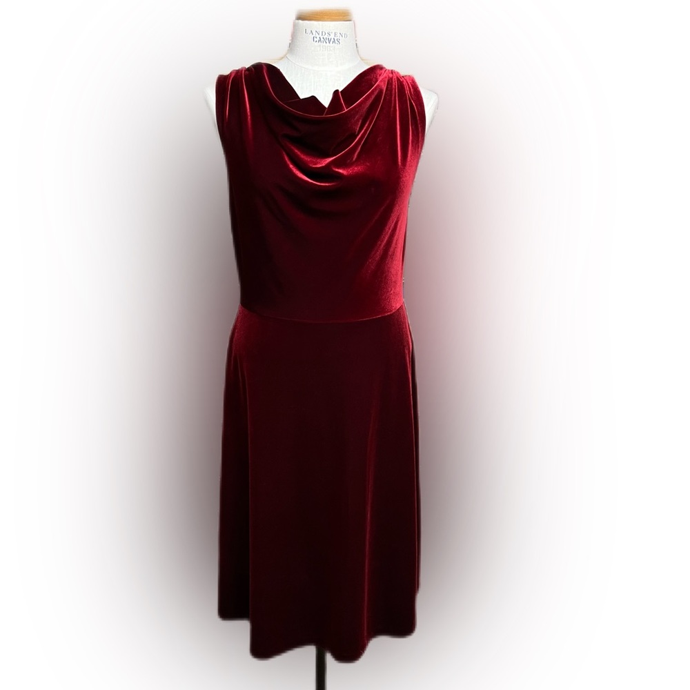 Talbots red velvet dress size medium